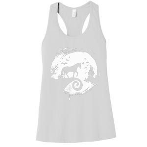 Horse Halloween Costume Moon Silhouette Creepy Horror Women's Racerback Tank