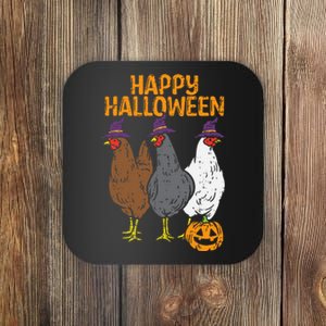 Happy Halloween Chickens Farm Animal Costume Coaster