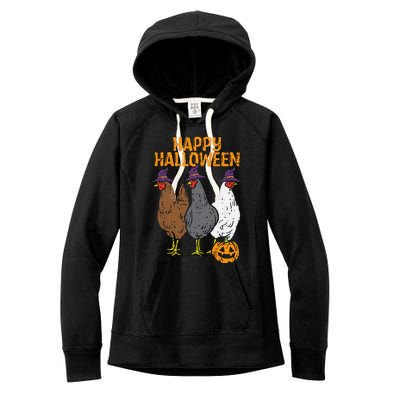 Happy Halloween Chickens Farm Animal Costume Women's Fleece Hoodie