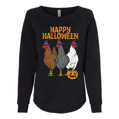 Happy Halloween Chickens Farm Animal Costume Womens California Wash Sweatshirt