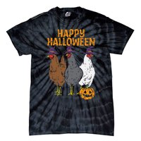 Happy Halloween Chickens Farm Animal Costume Tie-Dye T-Shirt