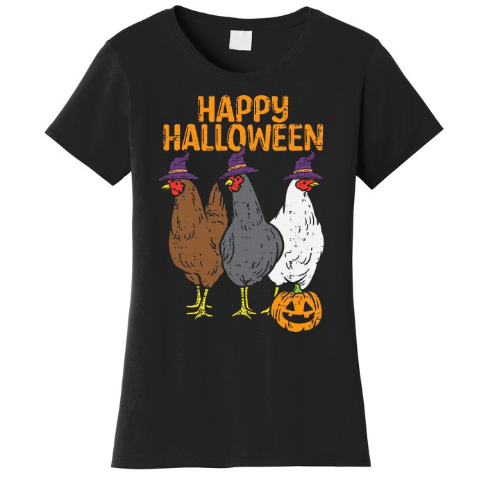 Happy Halloween Chickens Farm Animal Costume Women's T-Shirt