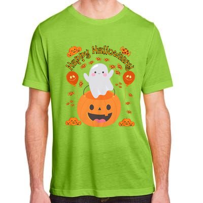 Happy Halloweeny Cute Boy And Girl Costume As A Ghost Adult ChromaSoft Performance T-Shirt