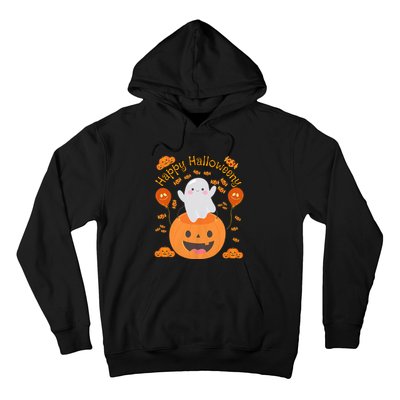 Happy Halloweeny Cute Boy And Girl Costume As A Ghost Hoodie