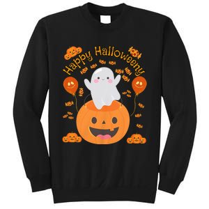 Happy Halloweeny Cute Boy And Girl Costume As A Ghost Sweatshirt