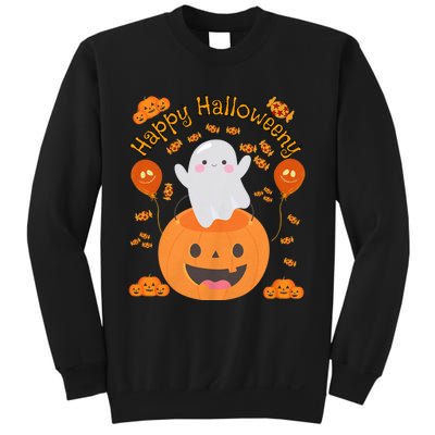 Happy Halloweeny Cute Boy And Girl Costume As A Ghost Sweatshirt