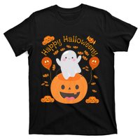 Happy Halloweeny Cute Boy And Girl Costume As A Ghost T-Shirt