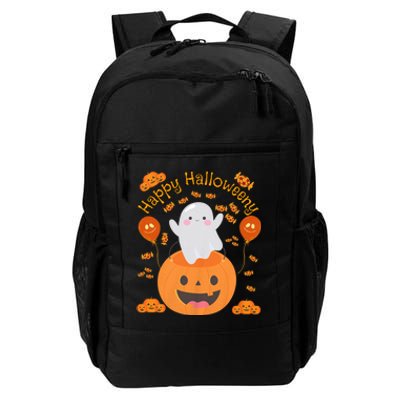 Happy Halloweeny Cute Boy And Girl Costume As A Ghost Daily Commute Backpack