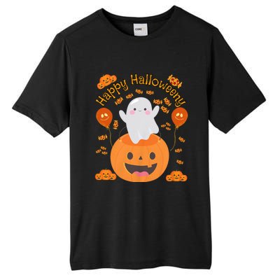 Happy Halloweeny Cute Boy And Girl Costume As A Ghost Tall Fusion ChromaSoft Performance T-Shirt