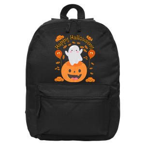 Happy Halloweeny Cute Boy And Girl Costume As A Ghost 16 in Basic Backpack