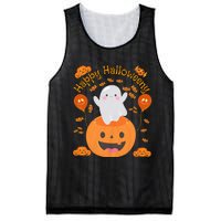 Happy Halloweeny Cute Boy And Girl Costume As A Ghost Mesh Reversible Basketball Jersey Tank