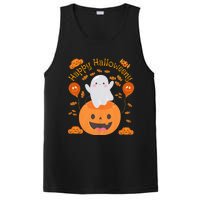 Happy Halloweeny Cute Boy And Girl Costume As A Ghost PosiCharge Competitor Tank