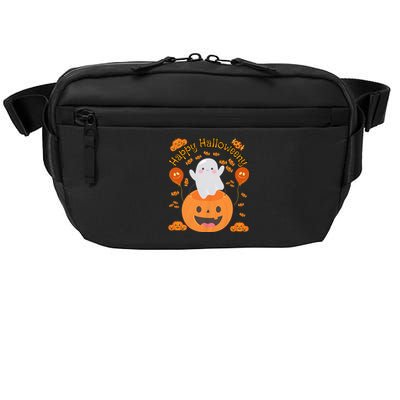 Happy Halloweeny Cute Boy And Girl Costume As A Ghost Crossbody Pack