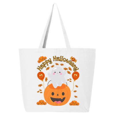 Happy Halloweeny Cute Boy And Girl Costume As A Ghost 25L Jumbo Tote