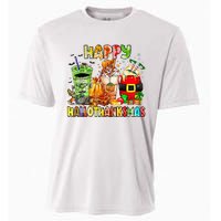 Happy Hallothanksmas Coffee Latte Halloween Thanksgiving  Cooling Performance Crew T-Shirt