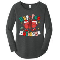 Happee Holiday Christmas Santa Kidney Nephrology Technician Women's Perfect Tri Tunic Long Sleeve Shirt