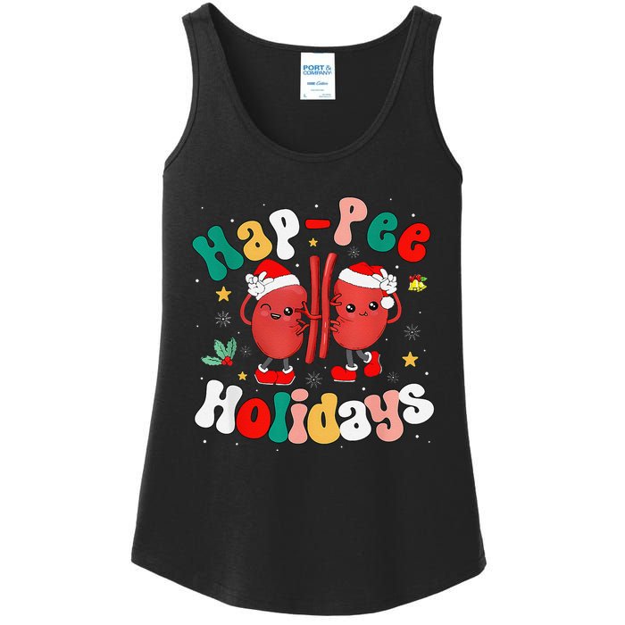 Happee Holiday Christmas Santa Kidney Nephrology Technician Ladies Essential Tank