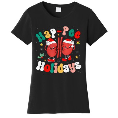 Happee Holiday Christmas Santa Kidney Nephrology Technician Women's T-Shirt