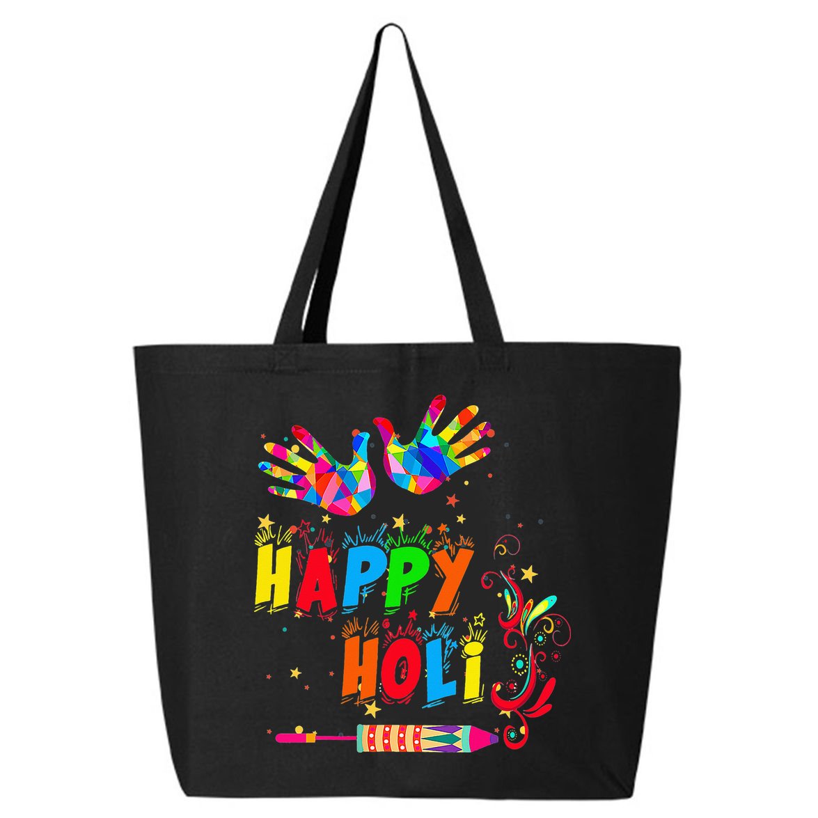 Happy Holi Color India Hindu Gift 25L Jumbo Tote