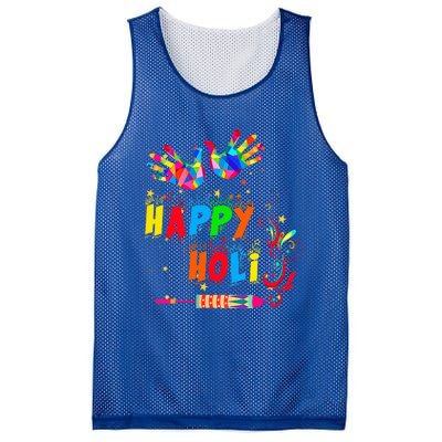 Happy Holi Color India Hindu Gift Mesh Reversible Basketball Jersey Tank