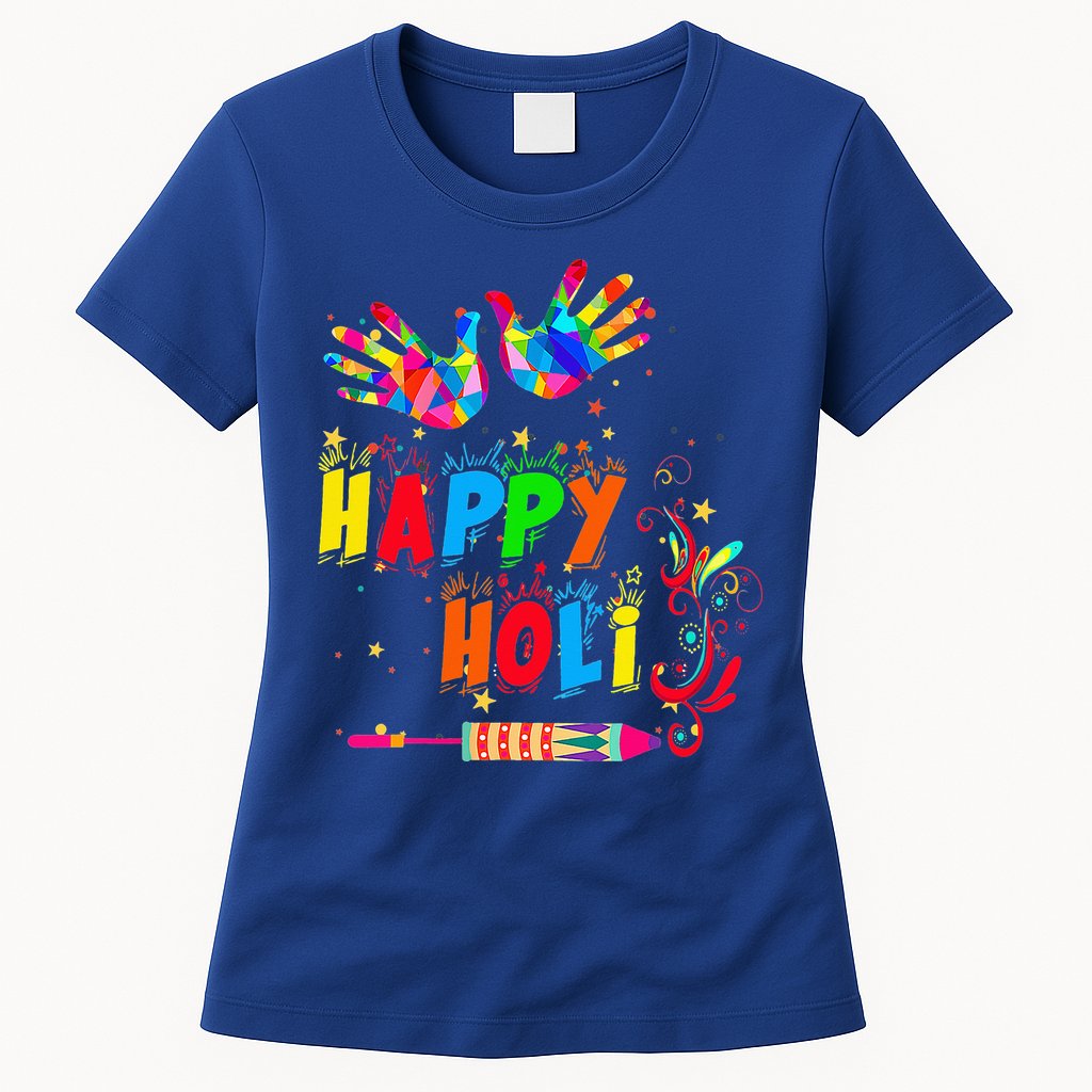 Happy Holi Color India Hindu Gift Womens T-Shirt