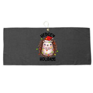 Hedgy Holiday Cute Adorable Hedgehog Christmas Funny Pun Cute Gift Large Microfiber Waffle Golf Towel