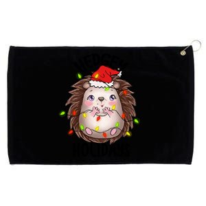 Hedgy Holiday Cute Adorable Hedgehog Christmas Funny Pun Cute Gift Grommeted Golf Towel