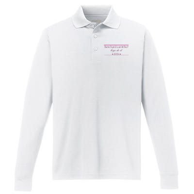 How Hard Can It Be Boy Do It 2024 Performance Long Sleeve Polo