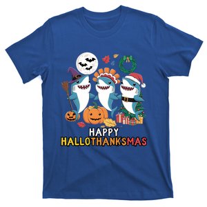 Happy Hallothanksmas Christmas Halloween Shark Thanksgiving Great Gift T-Shirt