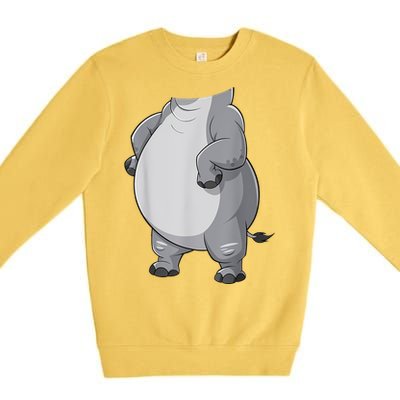 Hippo Hippopotamus Costume Premium Crewneck Sweatshirt