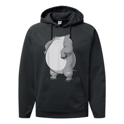 Hippo Hippopotamus Costume Performance Fleece Hoodie