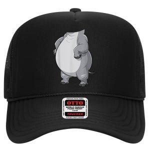 Hippo Hippopotamus Costume High Crown Mesh Back Trucker Hat