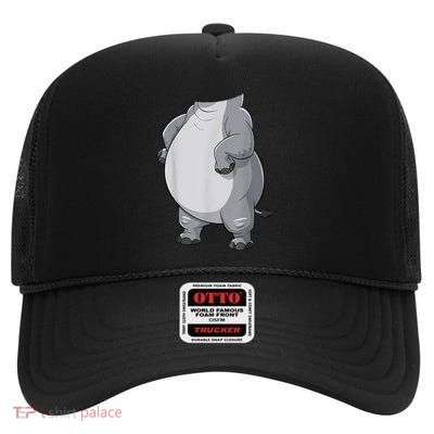 Hippo Hippopotamus Costume High Crown Mesh Back Trucker Hat