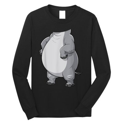 Hippo Hippopotamus Costume Long Sleeve Shirt