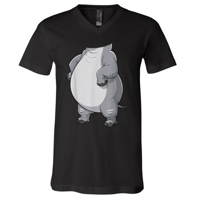 Hippo Hippopotamus Costume V-Neck T-Shirt