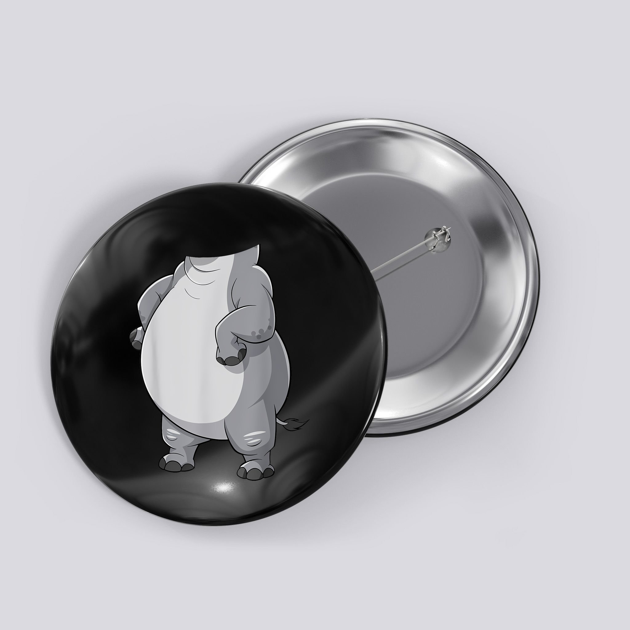 Hippo Hippopotamus Costume Button