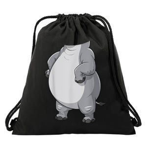 Hippo Hippopotamus Costume Drawstring Bag