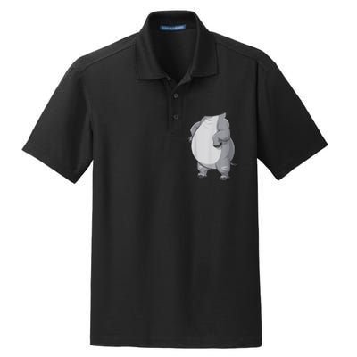 Hippo Hippopotamus Costume Dry Zone Grid Polo