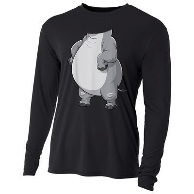 Hippo Hippopotamus Costume Cooling Performance Long Sleeve Crew