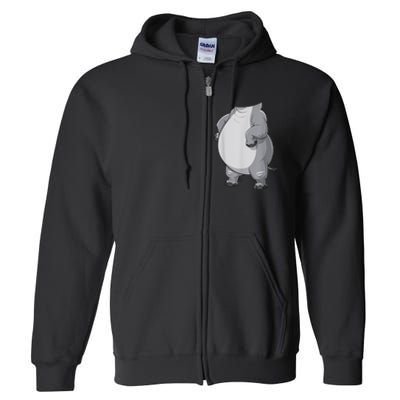 Hippo Hippopotamus Costume Full Zip Hoodie