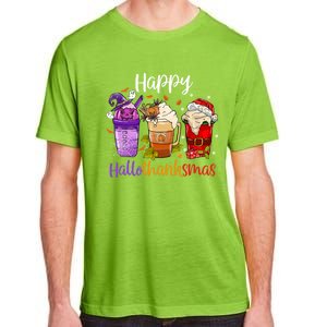 Happy Hallothanksmas Coffee Latte Halloween Thanksgiving Great Gift Adult ChromaSoft Performance T-Shirt