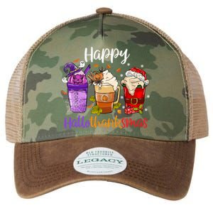 Happy Hallothanksmas Coffee Latte Halloween Thanksgiving Great Gift Legacy Tie Dye Trucker Hat