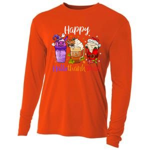 Happy Hallothanksmas Coffee Latte Halloween Thanksgiving Great Gift Cooling Performance Long Sleeve Crew