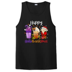 Happy Hallothanksmas Coffee Latte Halloween Thanksgiving Great Gift PosiCharge Competitor Tank