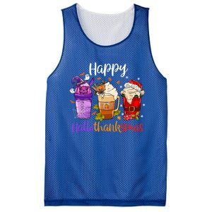 Happy Hallothanksmas Coffee Latte Halloween Thanksgiving Great Gift Mesh Reversible Basketball Jersey Tank