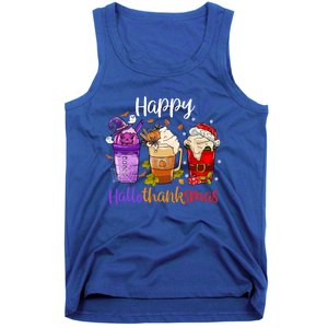 Happy Hallothanksmas Coffee Latte Halloween Thanksgiving Great Gift Tank Top