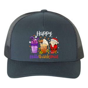 Happy Hallothanksmas Coffee Latte Halloween Thanksgiving Great Gift Yupoong Adult 5-Panel Trucker Hat