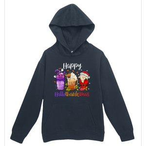 Happy Hallothanksmas Coffee Latte Halloween Thanksgiving Great Gift Urban Pullover Hoodie