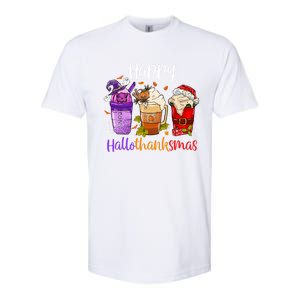 Happy Hallothanksmas Coffee Latte Halloween Thanksgiving Great Gift Softstyle CVC T-Shirt