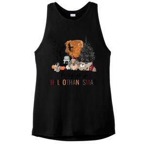 Happy Hallothanksmas Coffee Halloween Thanksgiving Christmas Ladies PosiCharge Tri-Blend Wicking Tank